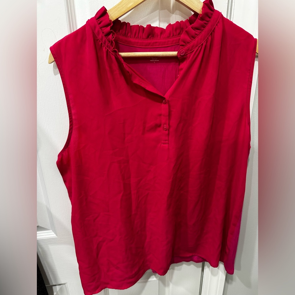LOFT Vibrant Pink Sleeveless Blouse